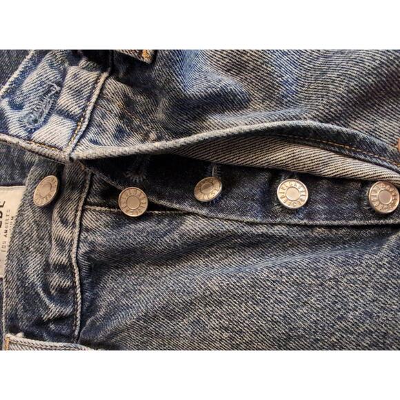 AGOLDE jeans LA Quinn high rise frayed distressed denim mini skirt 27 - Picture 6 of 9